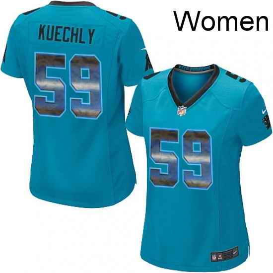 Womens Nike Carolina Panthers 59 Luke Kuechly Limited Blue Strobe NFL Jersey